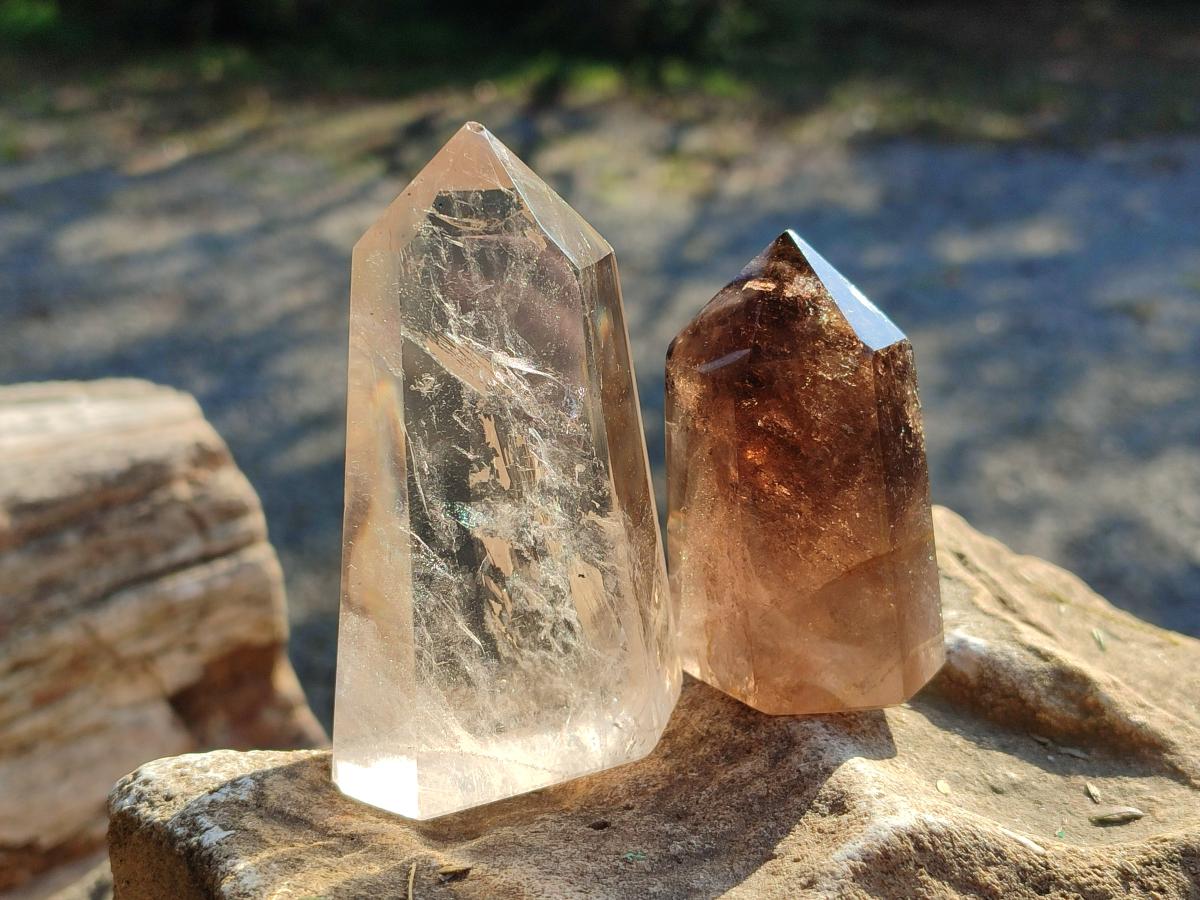 Polished Smokey Quartz Crystals x 5 From Madagascar - Toprock Gemstones and Minerals 