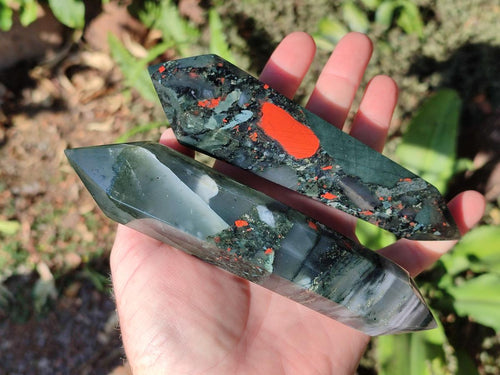 Polished Bloodstone Double Terminated Crystals x 5 From Swaziland - Toprock Gemstones and Minerals 
