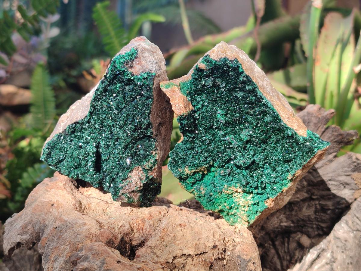 Natural  Cabinet Sized Crystalline Malachite Specimens x 4 From Tenke Fungurume, Congo - Toprock Gemstones and Minerals 