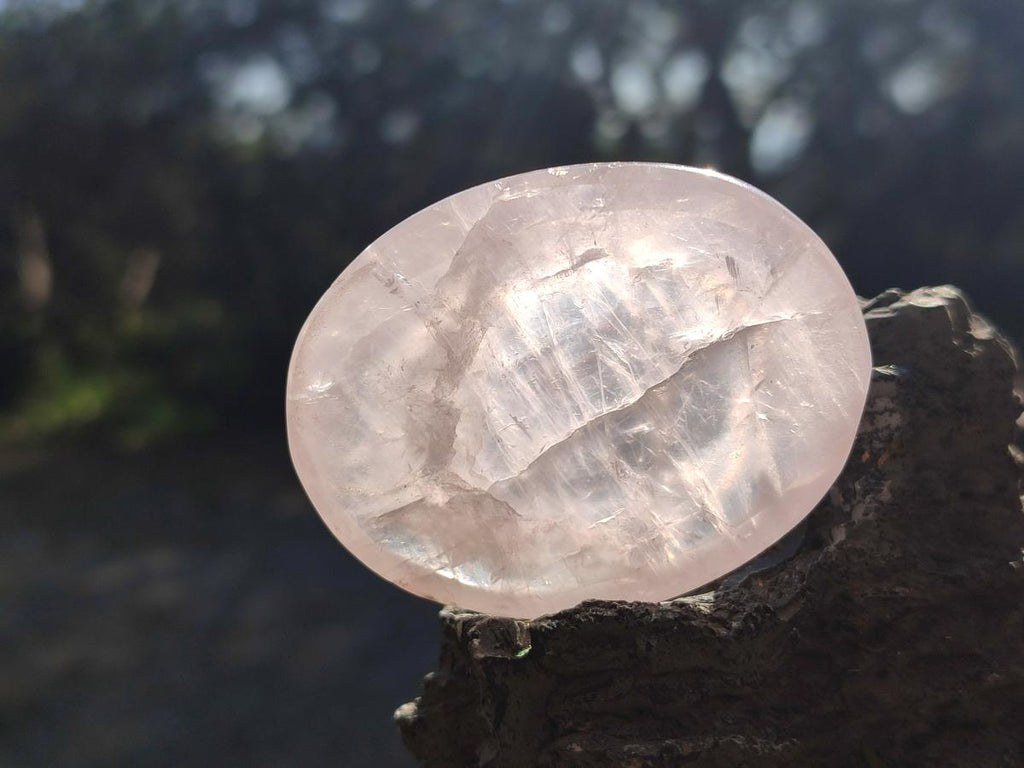 Polished Rose Quartz Worry Stones x 12 From Madagascar - Toprock Gemstones and Minerals 