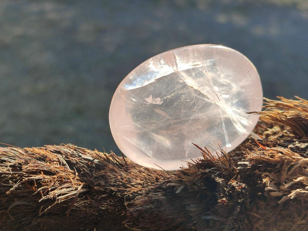 Polished Rose Quartz Worry Stones x 12 From Madagascar - Toprock Gemstones and Minerals 
