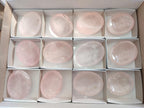 Polished Rose Quartz Worry Stones x 12 From Madagascar - Toprock Gemstones and Minerals 