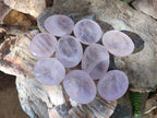 Polished Rose Quartz Worry Stones x 12 From Madagascar - Toprock Gemstones and Minerals 