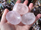 Polished Rose Quartz Worry Stones x 12 From Madagascar - Toprock Gemstones and Minerals 