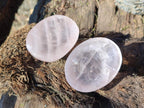 Polished Rose Quartz Worry Stones x 12 From Madagascar - Toprock Gemstones and Minerals 