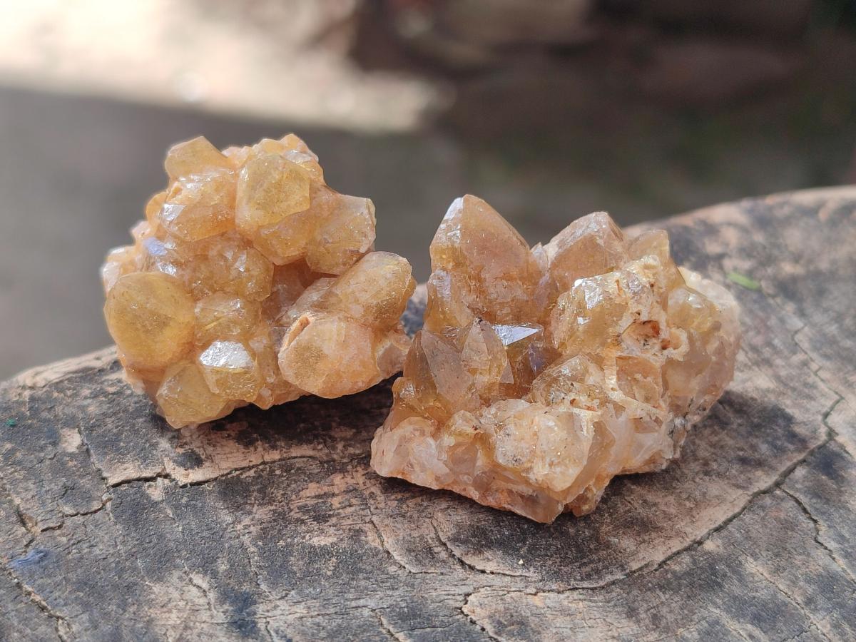 Natural Golden Limonite Quartz Crystal Clusters x 70 From Solwezi, Zambia - Toprock Gemstones and Minerals 