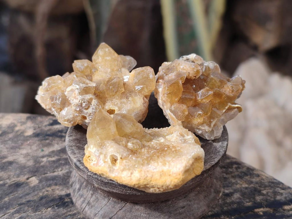 Natural Golden Limonite Quartz Crystal Clusters x 70 From Solwezi, Zambia - Toprock Gemstones and Minerals 