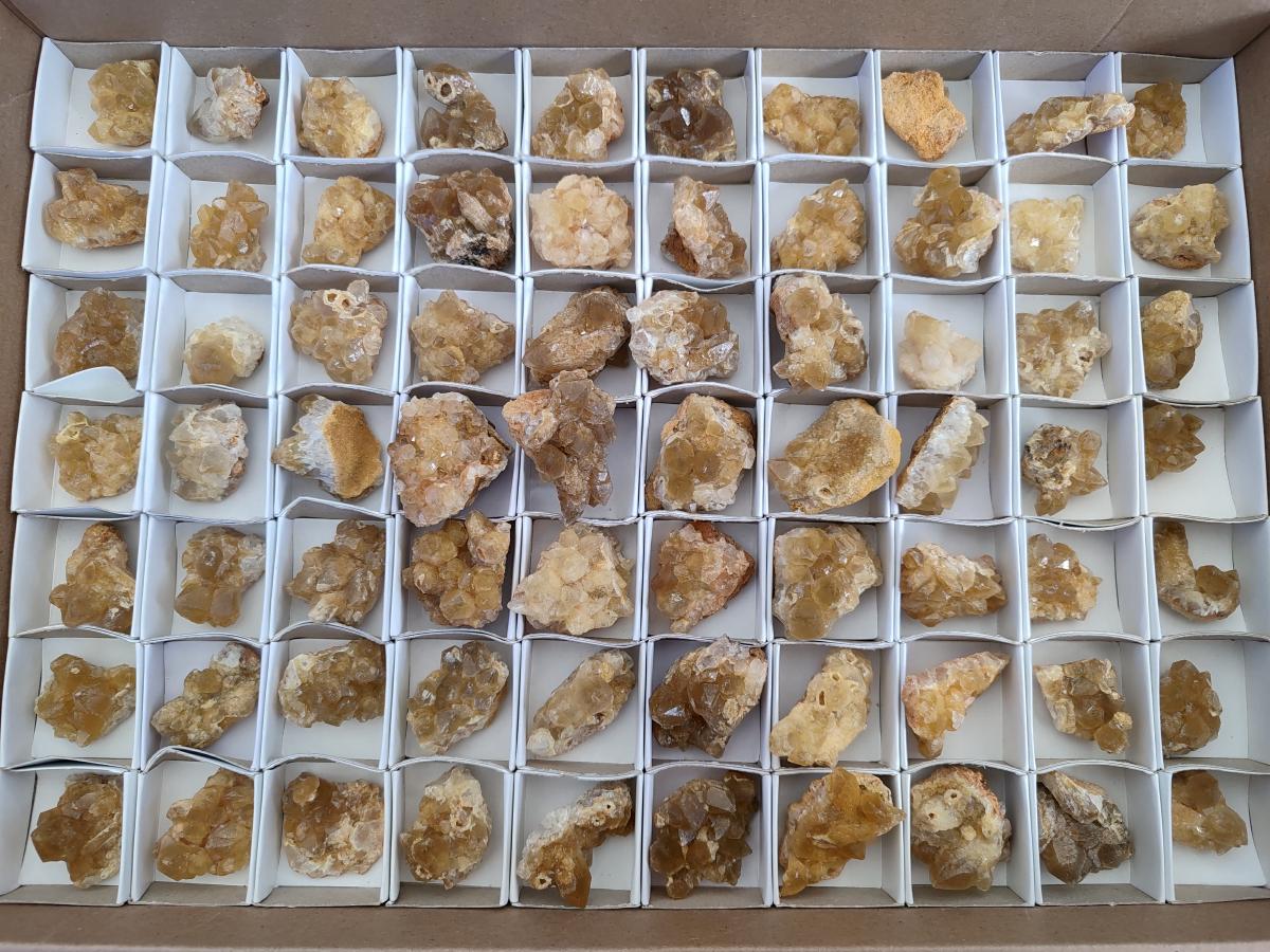 Natural Golden Limonite Quartz Crystal Clusters x 70 From Solwezi, Zambia - Toprock Gemstones and Minerals 