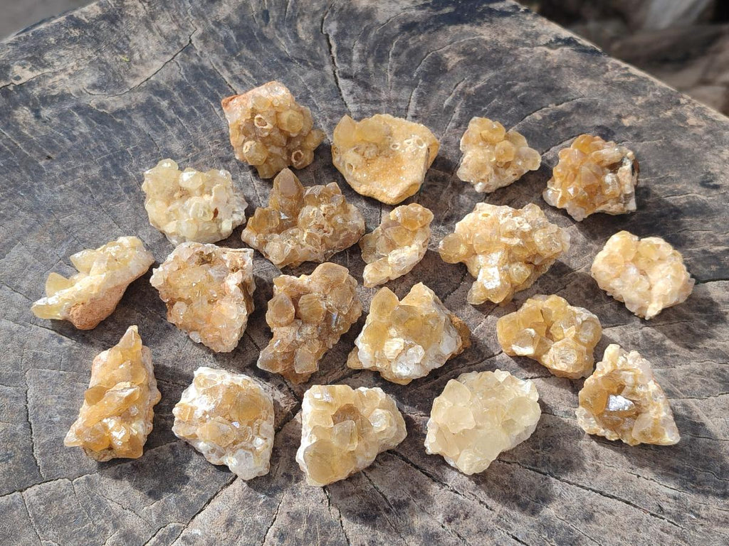 Natural Golden Limonite Quartz Crystal Clusters x 70 From Solwezi, Zambia - Toprock Gemstones and Minerals 