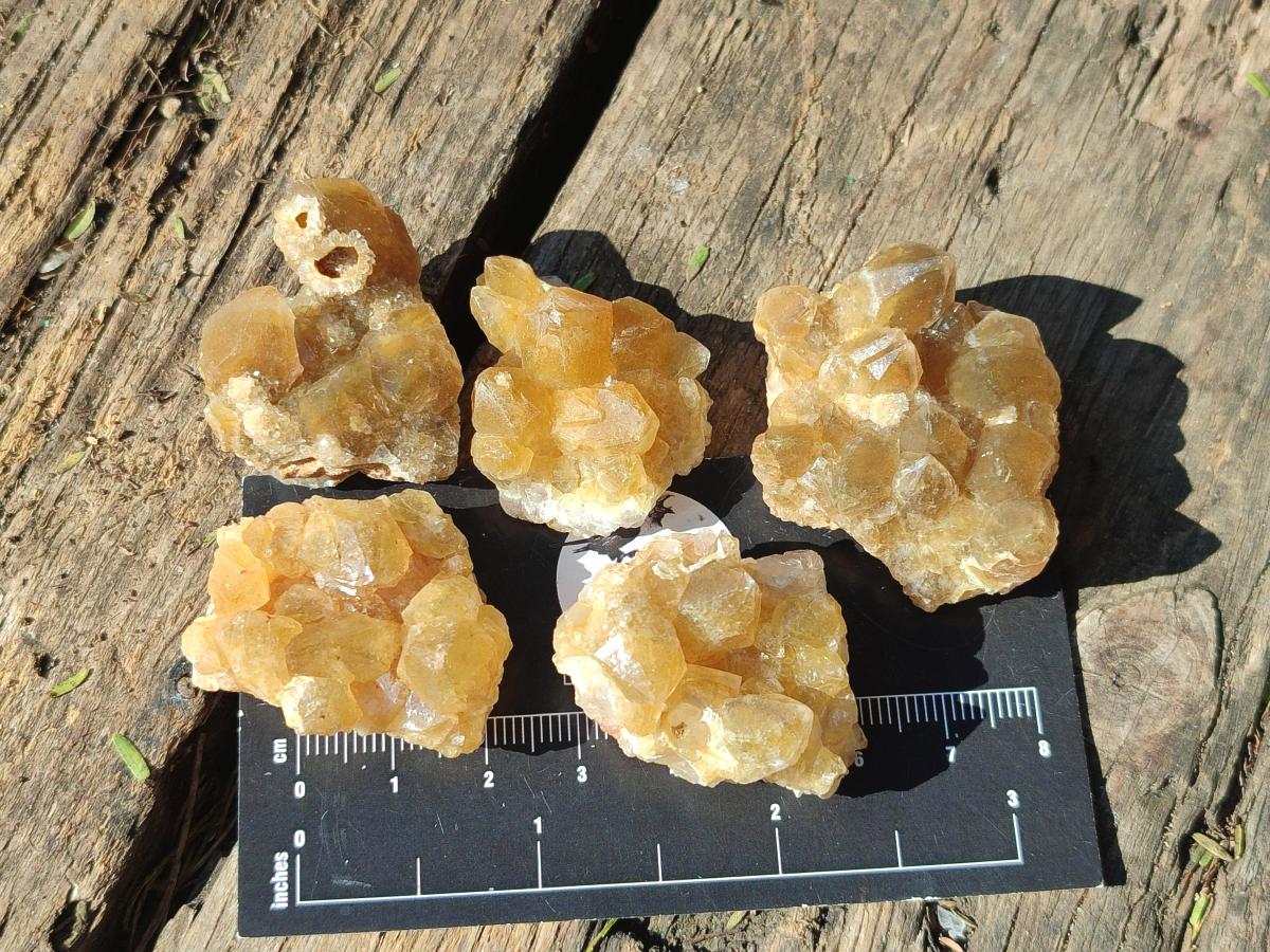 Natural Golden Limonite Quartz Crystal Clusters x 70 From Solwezi, Zambia - Toprock Gemstones and Minerals 