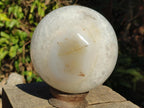 Polished XL Banded Agate Sphere with Quartz x 1 From Madagascar - Toprock Gemstones and Minerals 