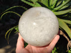 Polished XL Banded Agate Sphere with Quartz x 1 From Madagascar - Toprock Gemstones and Minerals 
