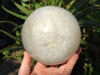 Polished XL Banded Agate Sphere with Quartz x 1 From Madagascar - Toprock Gemstones and Minerals 