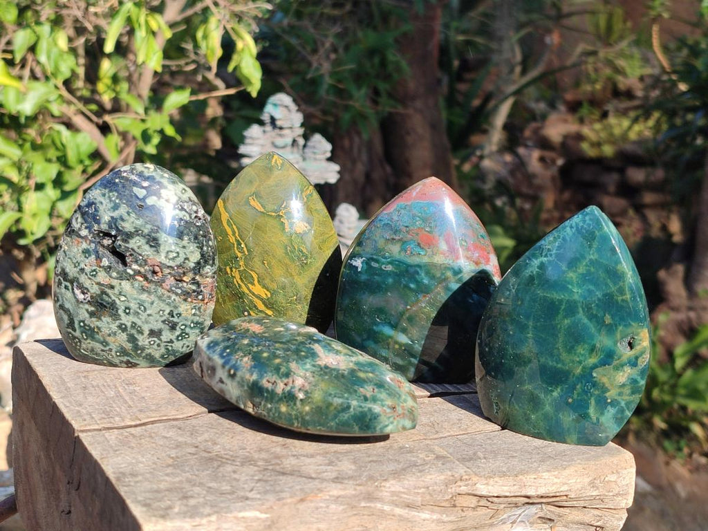 Polished Ocean Jasper Display Pieces x 5 From Northwest Coast, Madagascar - Toprock Gemstones and Minerals 