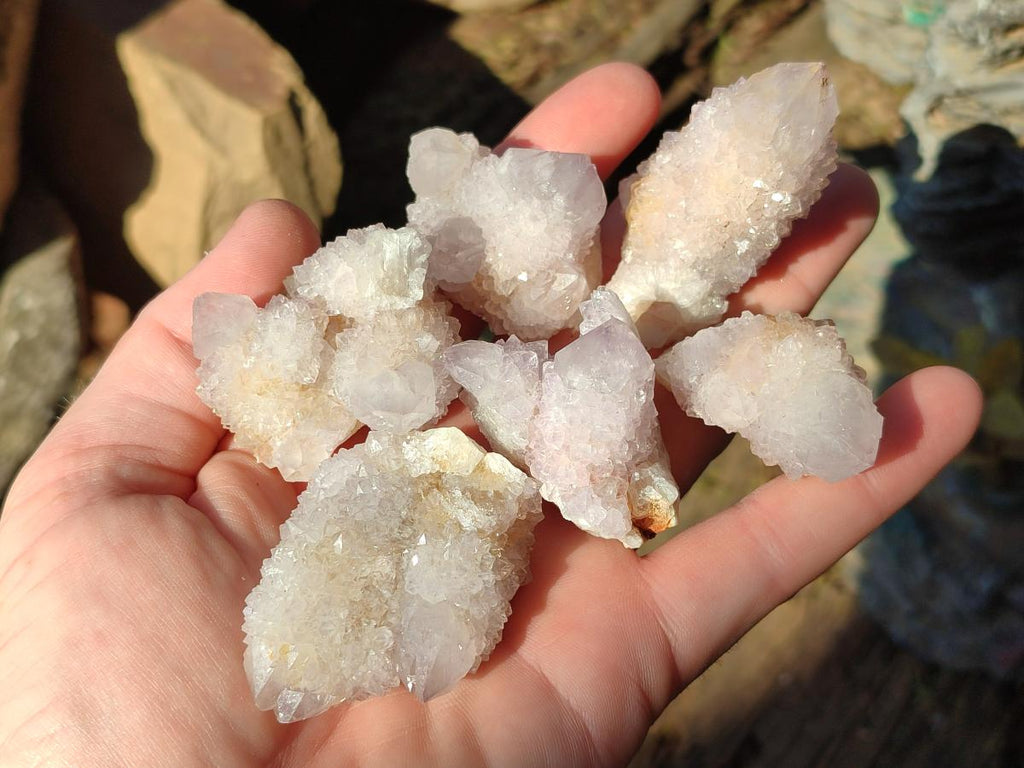 Natural White Drusy Spirit Quartz Clusters x 20 From Boekenhouthoek, South Africa - Toprock Gemstones and Minerals 