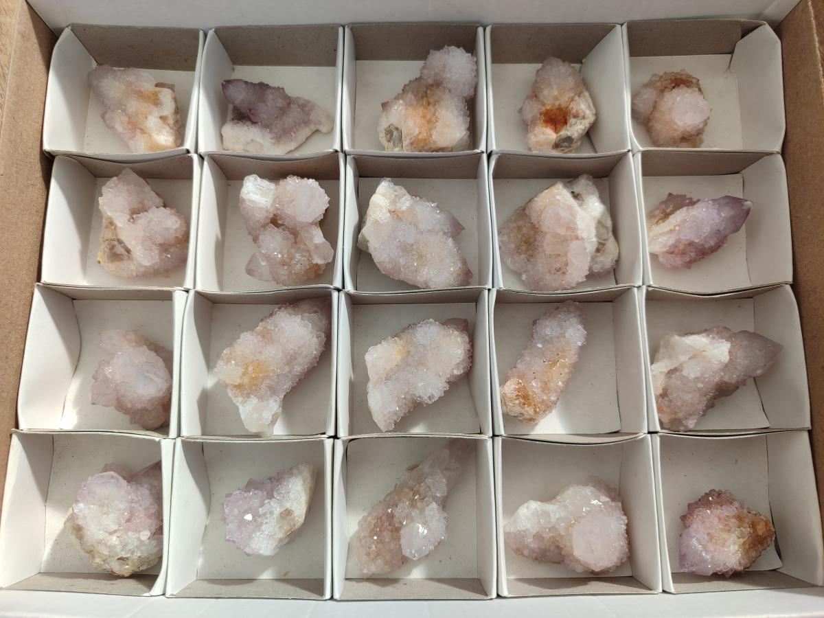 Natural White Drusy Spirit Quartz Clusters x 20 From Boekenhouthoek, South Africa - Toprock Gemstones and Minerals 