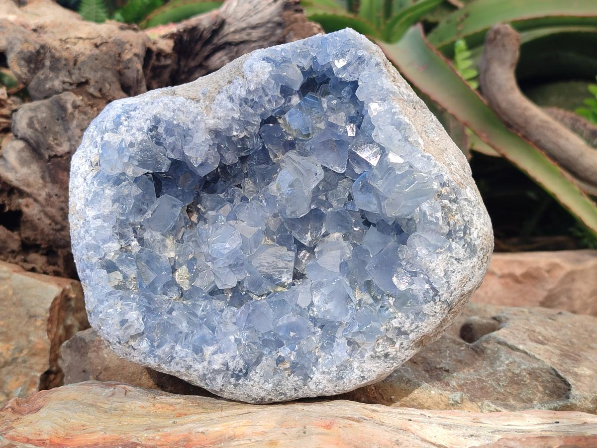 Natural Large Blue Celestite Geode Specimen x 1 From Sakoany, Madagascar - Toprock Gemstones and Minerals 