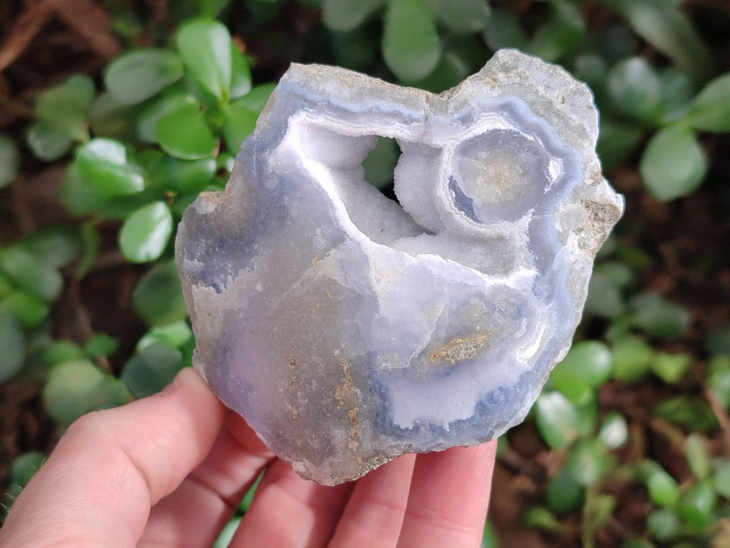 Polished on One Side Blue Lace Agate Geodes x 6 From Nsanje, Malawi - Toprock Gemstones and Minerals 