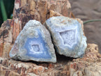 Polished on One Side Blue Lace Agate Geodes x 6 From Nsanje, Malawi - Toprock Gemstones and Minerals 