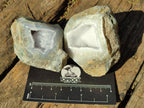 Polished on One Side Blue Lace Agate Geodes x 6 From Nsanje, Malawi - Toprock Gemstones and Minerals 
