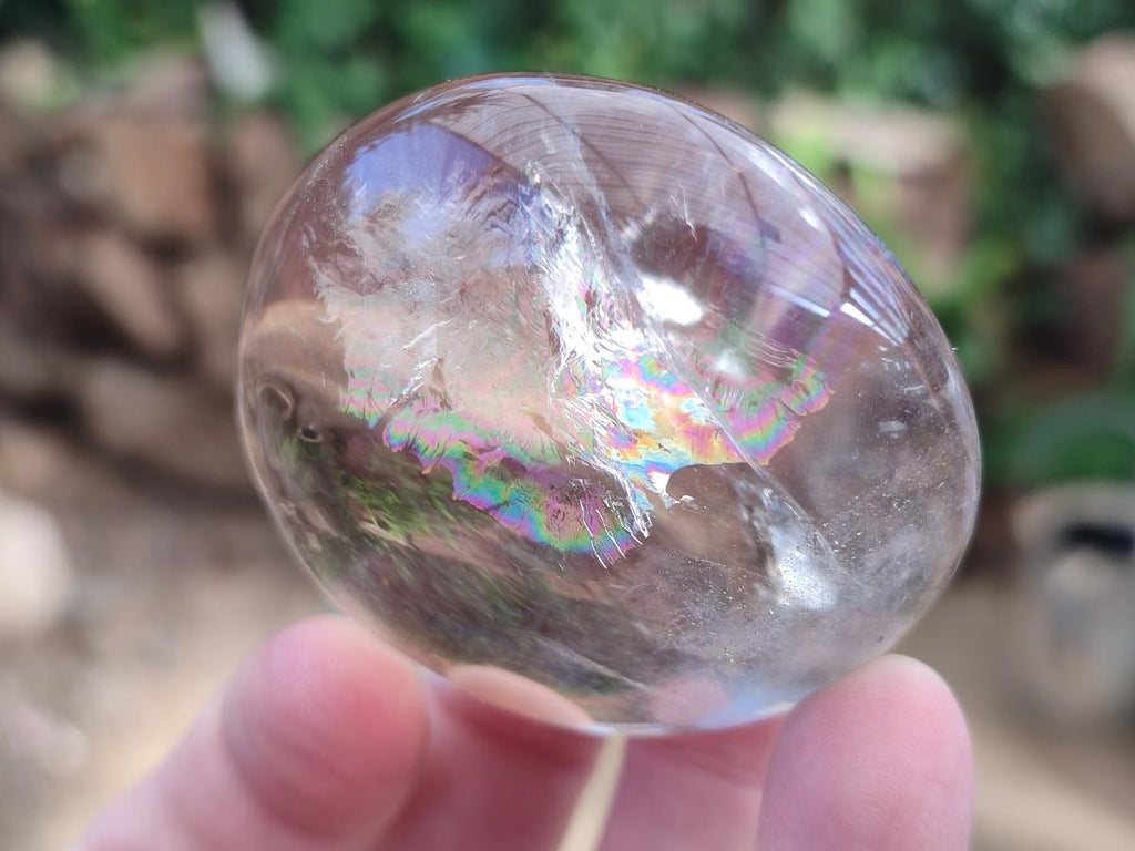 Polished Large Smokey Window Quartz Galets x 12 From Madagascar - Toprock Gemstones and Minerals 