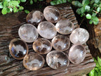 Polished Large Smokey Window Quartz Galets x 12 From Madagascar - Toprock Gemstones and Minerals 