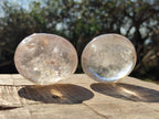Polished Large Smokey Window Quartz Galets x 12 From Madagascar - Toprock Gemstones and Minerals 