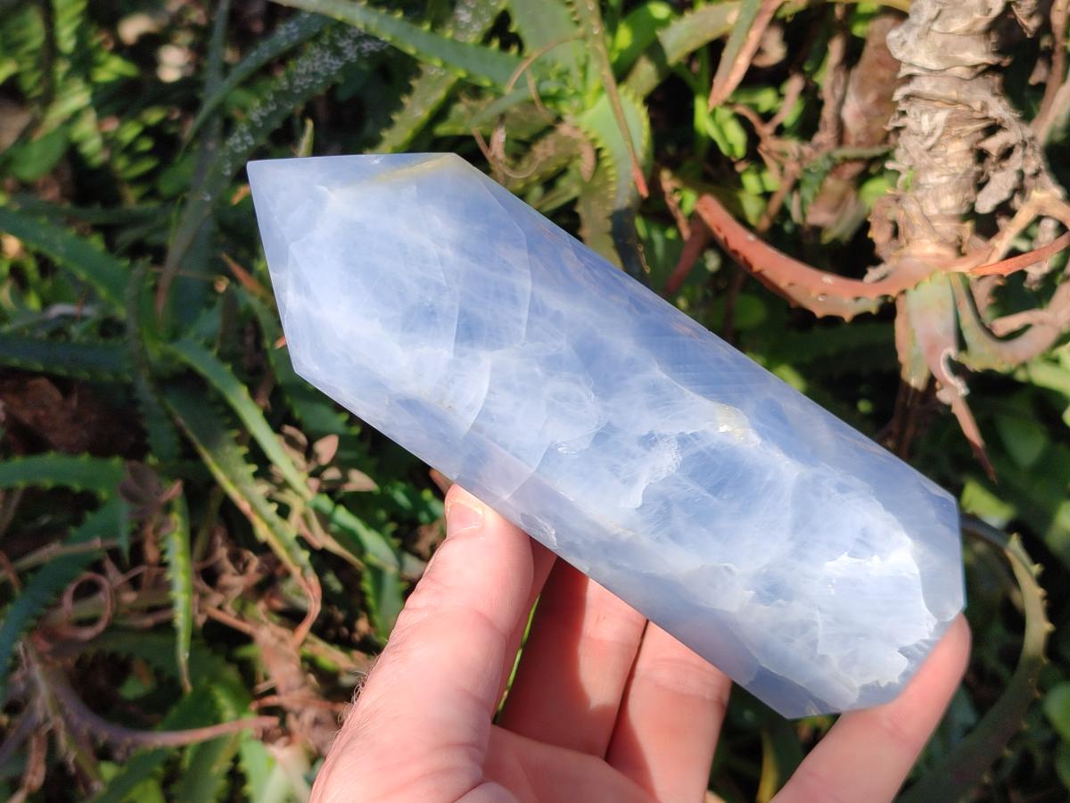 Polished Blue Calcite Display Crystals x 6 From Madagascar - Toprock Gemstones and Minerals 