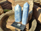 Polished Blue Calcite Display Crystals x 6 From Madagascar - Toprock Gemstones and Minerals 