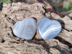 Polished Banded Agate Hearts x 24 From Madagascar - Toprock Gemstones and Minerals 