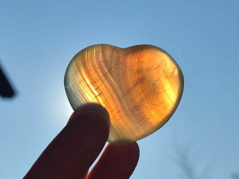Polished Banded Agate Hearts x 24 From Madagascar - Toprock Gemstones and Minerals 