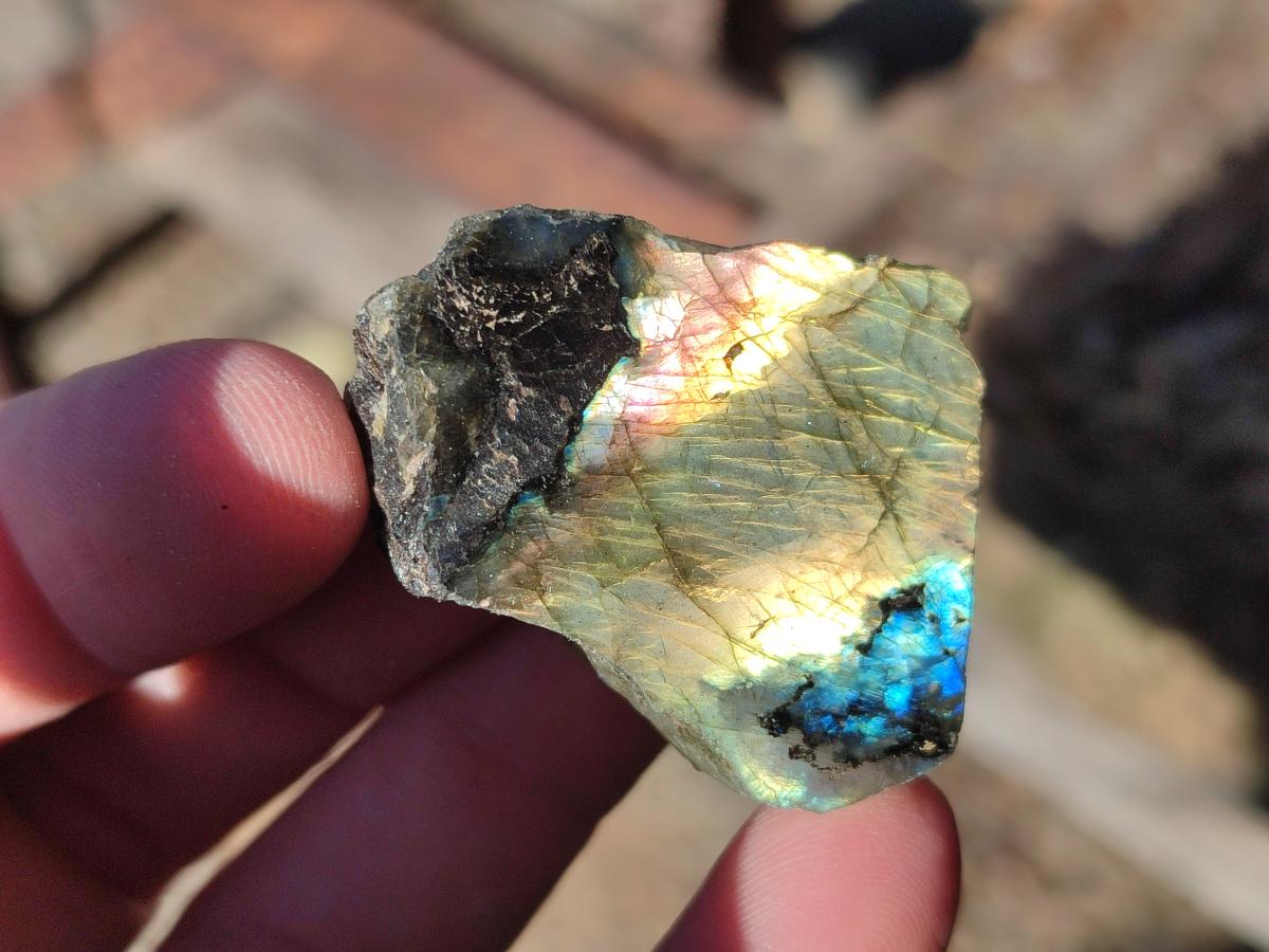 Polished One Side Labradorite Display Pieces Cut to Stand x 70 From Madagascar - Toprock Gemstones and Minerals 