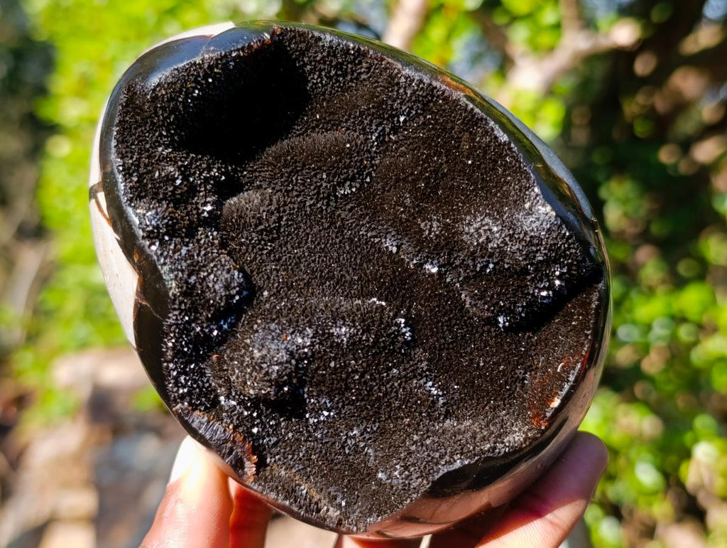 Polished Septerye Sauvage "Dragons Egg" Geodes x 2 From Mahajanga, Madagascar - Toprock Gemstones and Minerals 