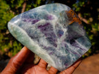 Polished Watermelon Fluorite Standing Display Pieces x 3 From Uis, Namibia - Toprock Gemstones and Minerals 