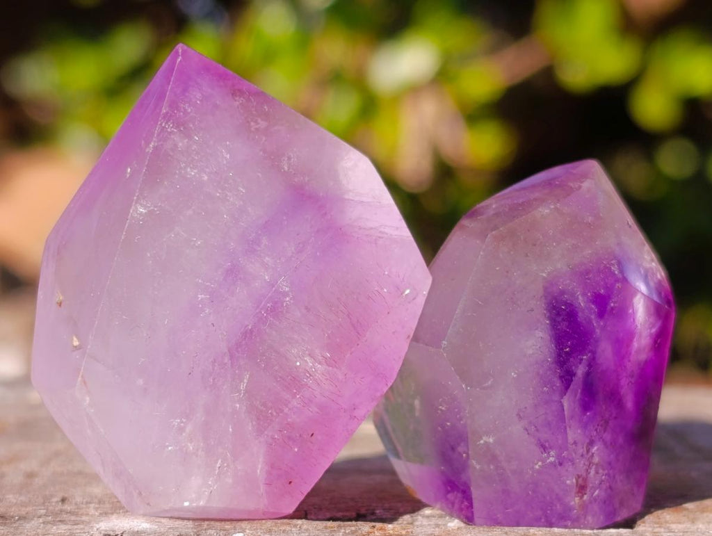 Polished Window Amethyst Crystals x 20 From Akansobe, Madagascar - Toprock Gemstones and Minerals 