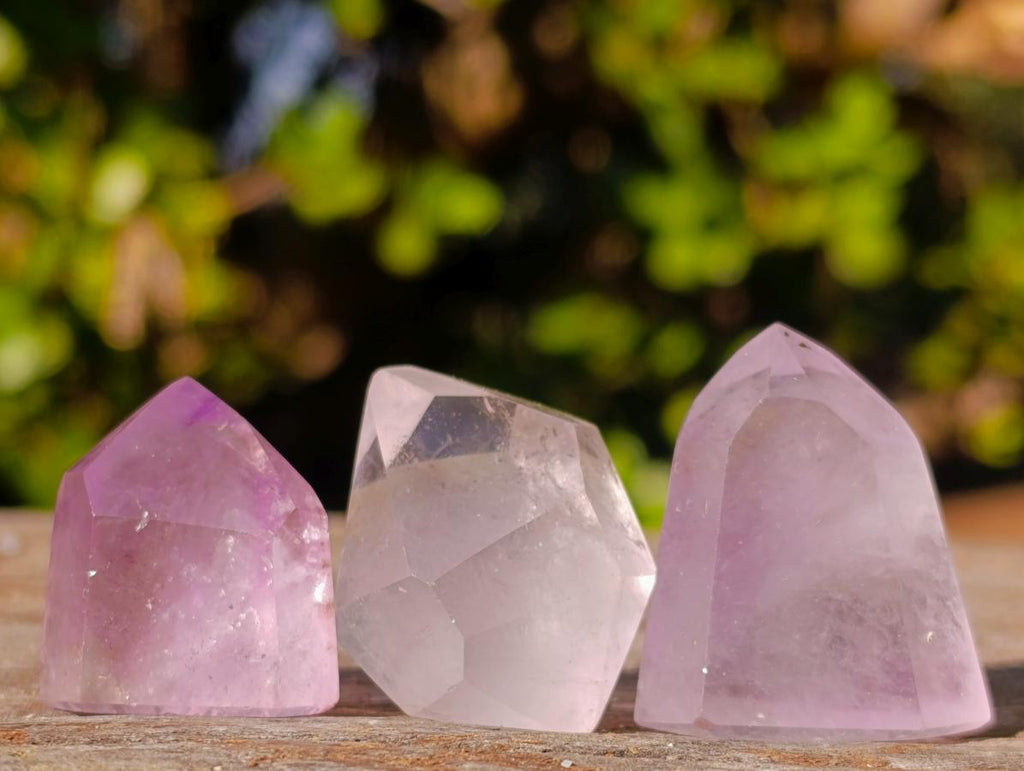 Polished Window Amethyst Crystals x 20 From Akansobe, Madagascar - Toprock Gemstones and Minerals 