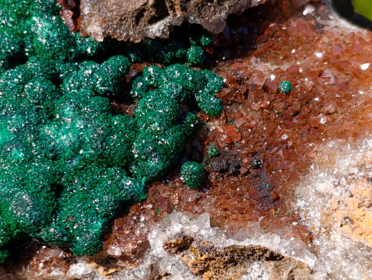 Natural Large Ball Malachite Specimen with Drusy Copper Quartz on Dolomite x 1 From Mindingi Mine, Kambove, Congo - Toprock Gemstones and Minerals 