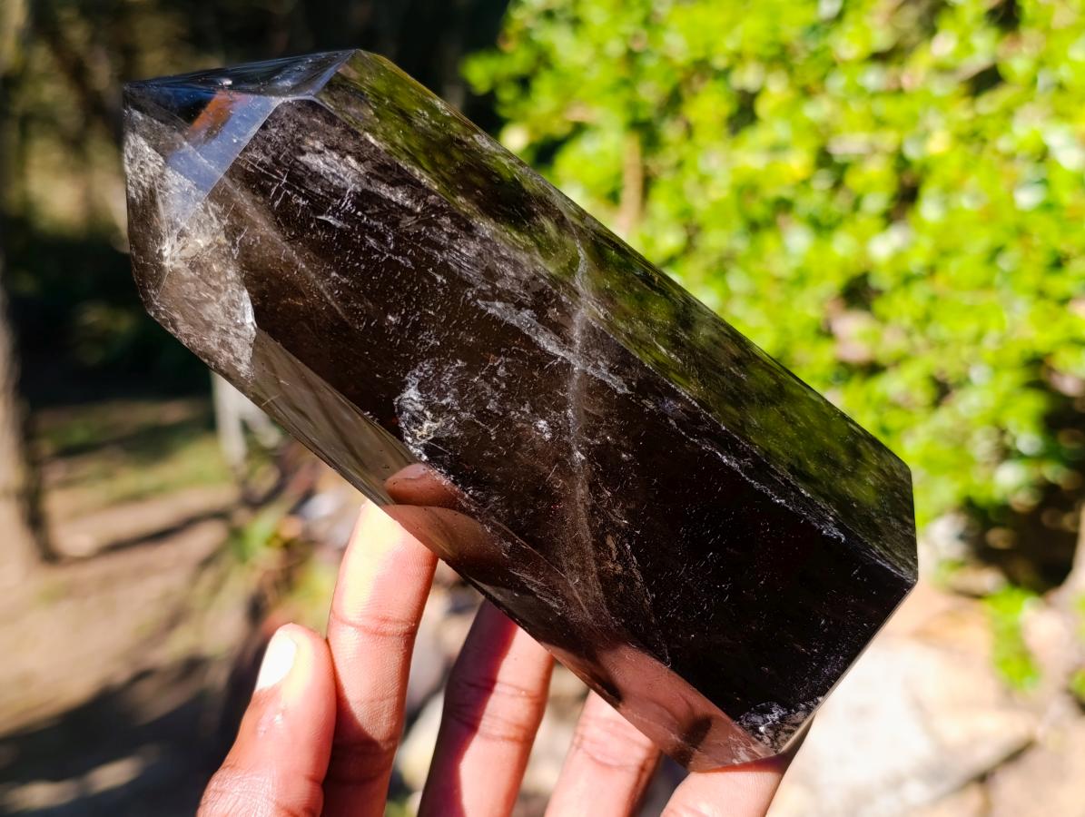 Polished Smokey Quartz Crystals x 2 From Madagascar - Toprock Gemstones and Minerals 