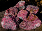 Natural Rhodonite Cobbed Specimens x 6 From Rhusinga, Zimbabwe - Toprock Gemstones and Minerals 