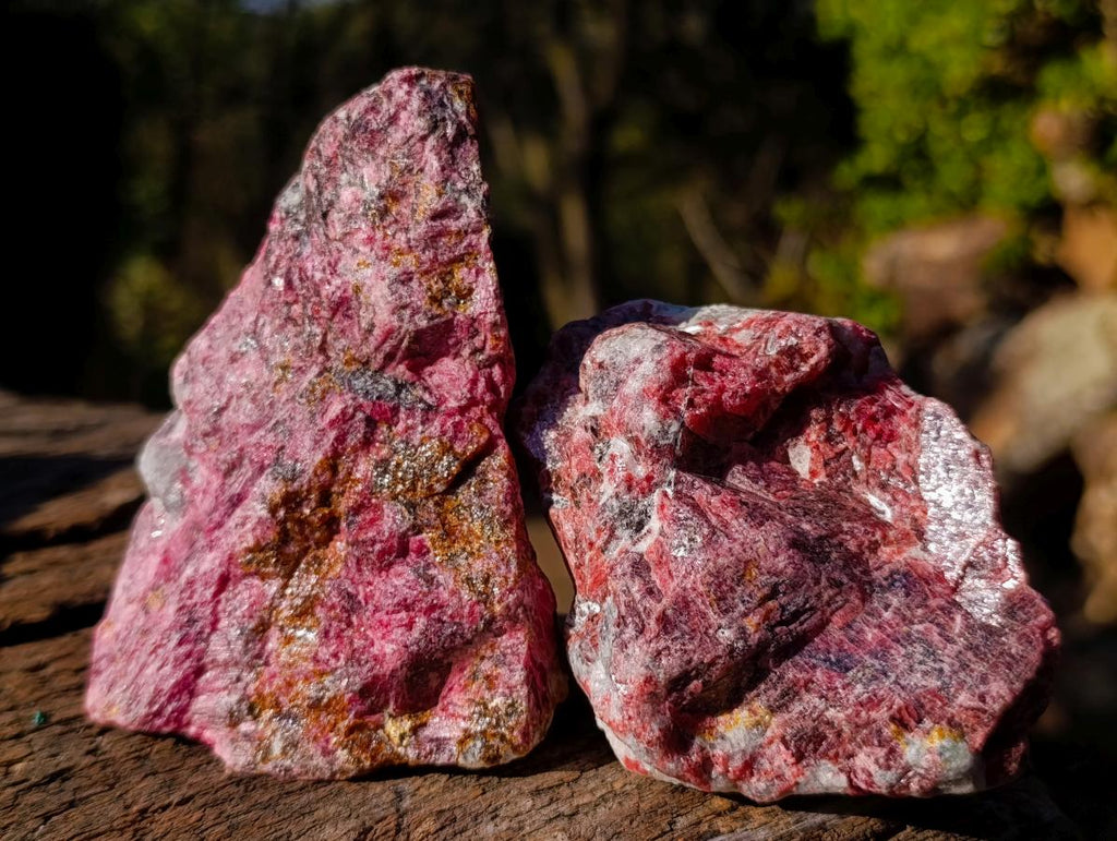 Natural Rhodonite Cobbed Specimens x 6 From Rhusinga, Zimbabwe - Toprock Gemstones and Minerals 