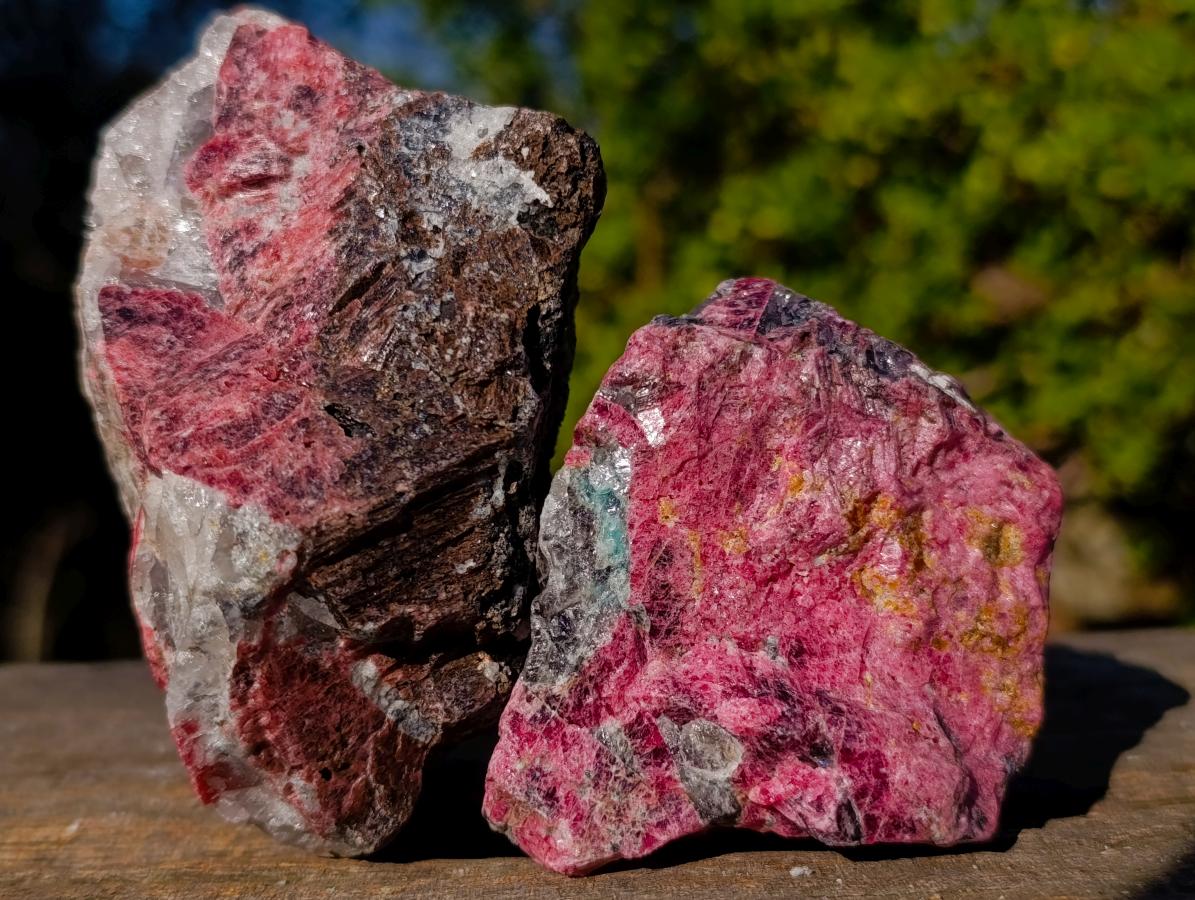 Natural Rhodonite Cobbed Specimens x 6 From Rhusinga, Zimbabwe - Toprock Gemstones and Minerals 