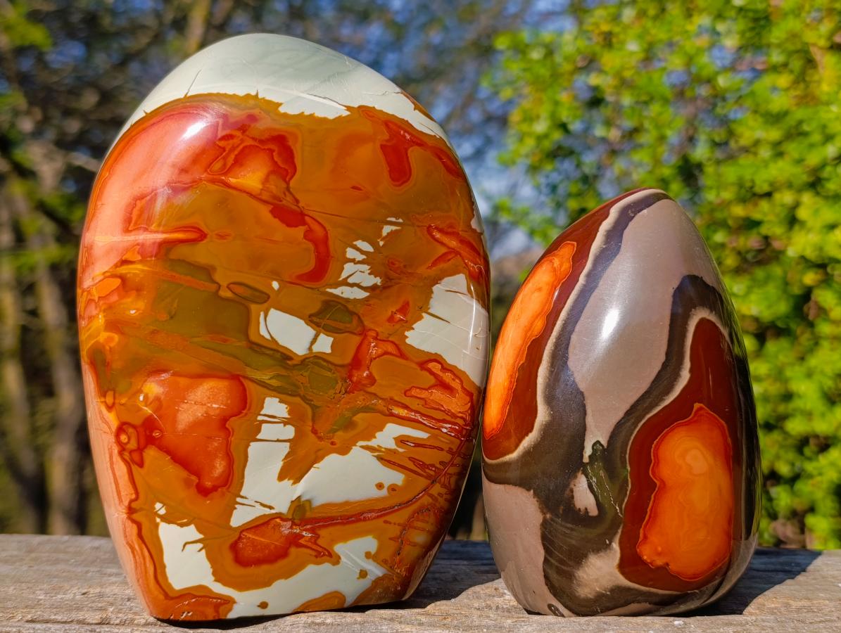 Polished Large Polychrome Jasper Standing Display Pieces x 2 From NW Coast, Madagascar - Toprock Gemstones and Minerals 
