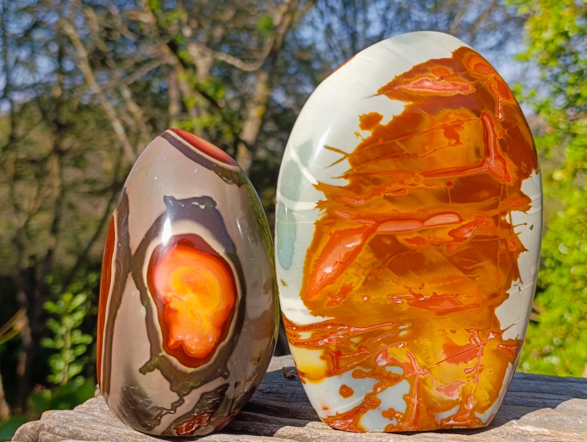 Polished Large Polychrome Jasper Standing Display Pieces x 2 From NW Coast, Madagascar - Toprock Gemstones and Minerals 