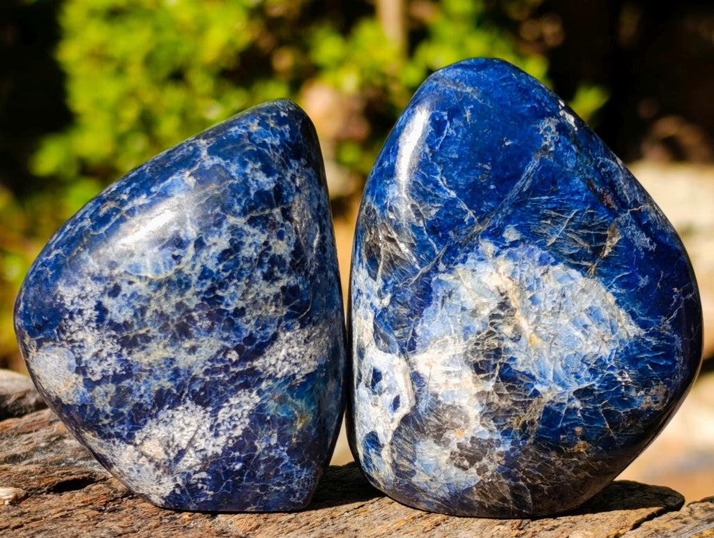 Polished Dumortierite Standing Display Pieces x 6 From Madagascar - Toprock Gemstones and Minerals 