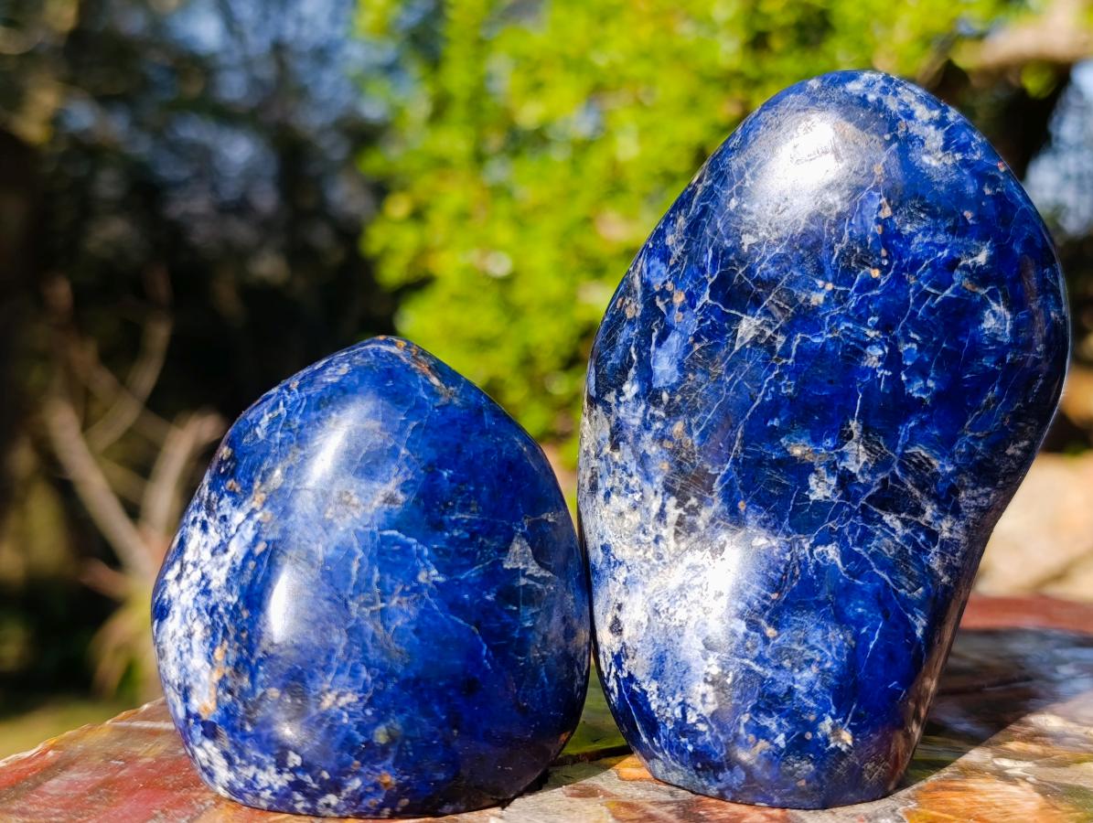 Polished Dumortierite Standing Display Pieces x 6 From Madagascar - Toprock Gemstones and Minerals 