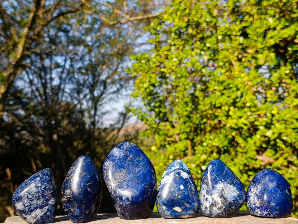 Polished Dumortierite Standing Display Pieces x 6 From Madagascar - Toprock Gemstones and Minerals 