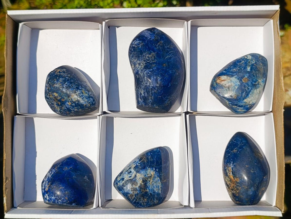Polished Dumortierite Standing Display Pieces x 6 From Madagascar - Toprock Gemstones and Minerals 