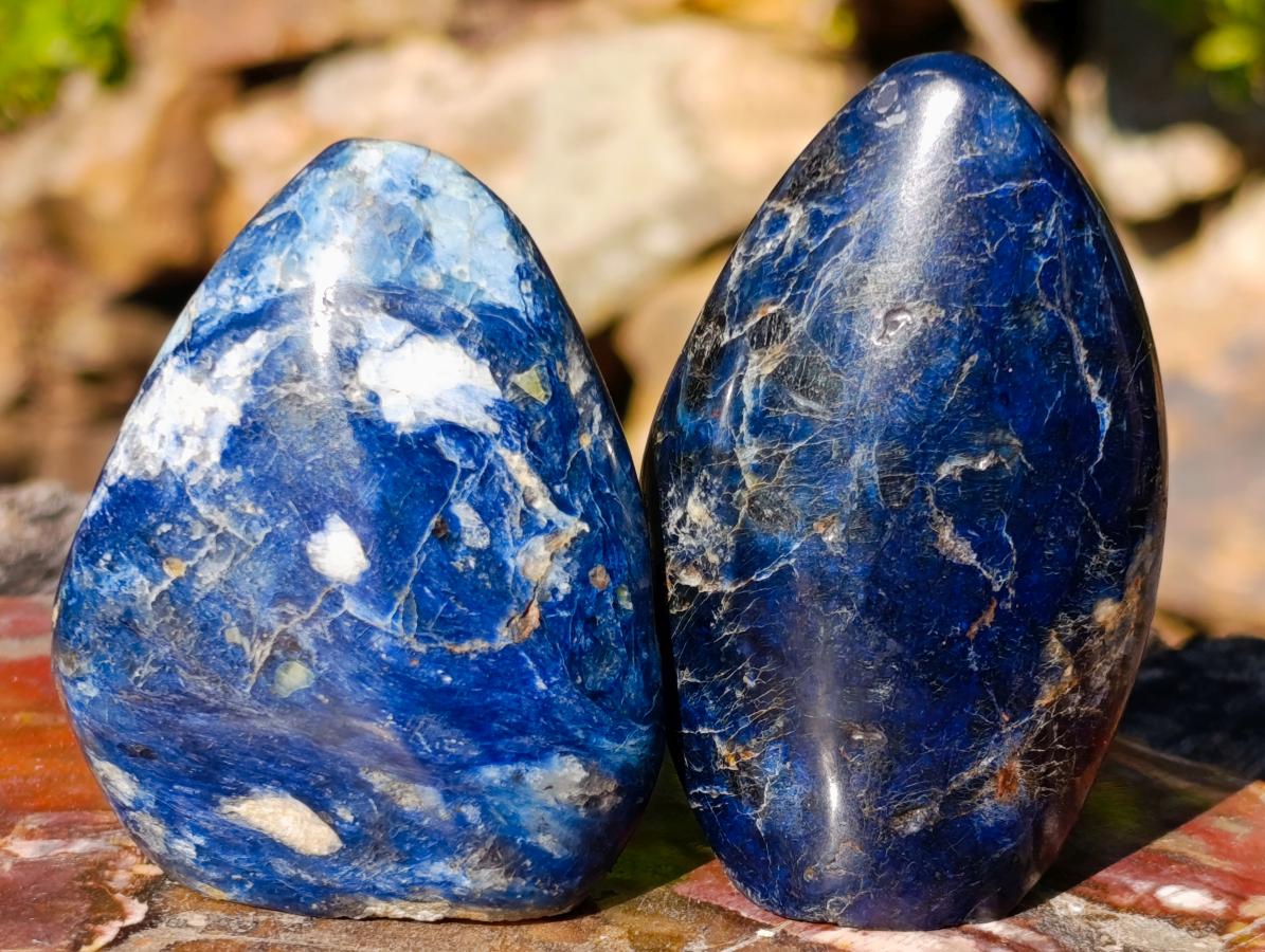 Polished Dumortierite Standing Display Pieces x 6 From Madagascar - Toprock Gemstones and Minerals 