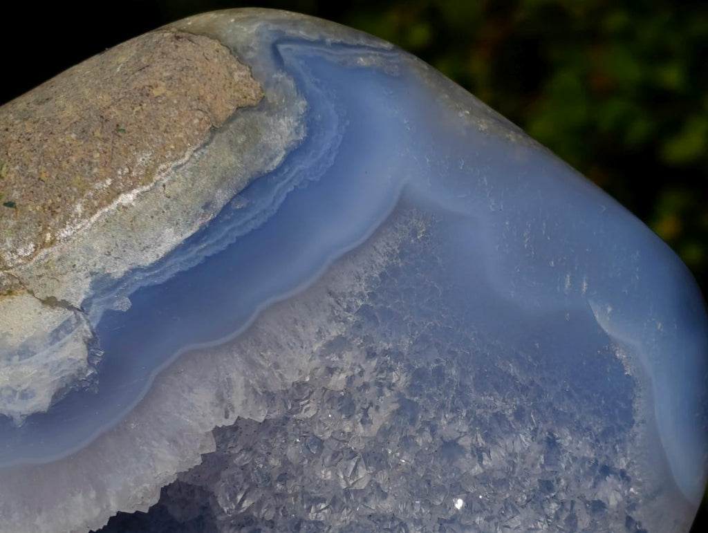 Polished Large Blue Lace Agate Standing Display Piece x 1 From Nsanje, Malawi - Toprock Gemstones and Minerals 