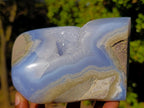 Polished Large Blue Lace Agate Standing Display Piece x 1 From Nsanje, Malawi - Toprock Gemstones and Minerals 